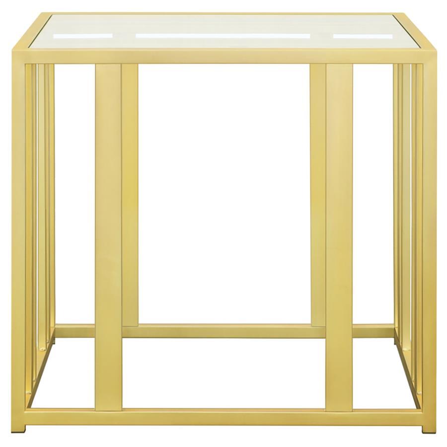 Adri - Rectangular Glass Top Side End Table by Coaster Fine Furniture | Bel Furniture