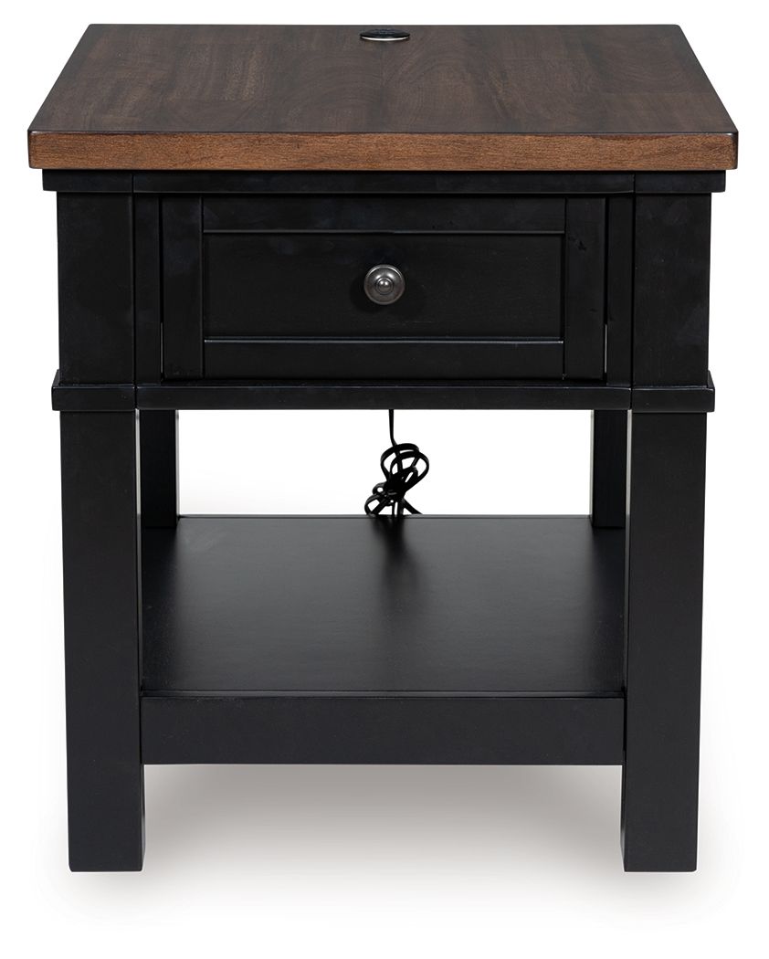 Wildenauer - Brown / Black - Rectangular End Table by Signature Design by Ashley® | Bel Furniture