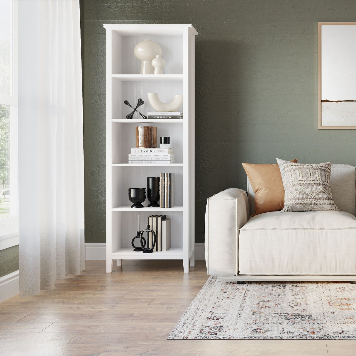 Artisan - 5 Shelf Bookcase, Handcrafted by Simpli-Home | Bel Furniture