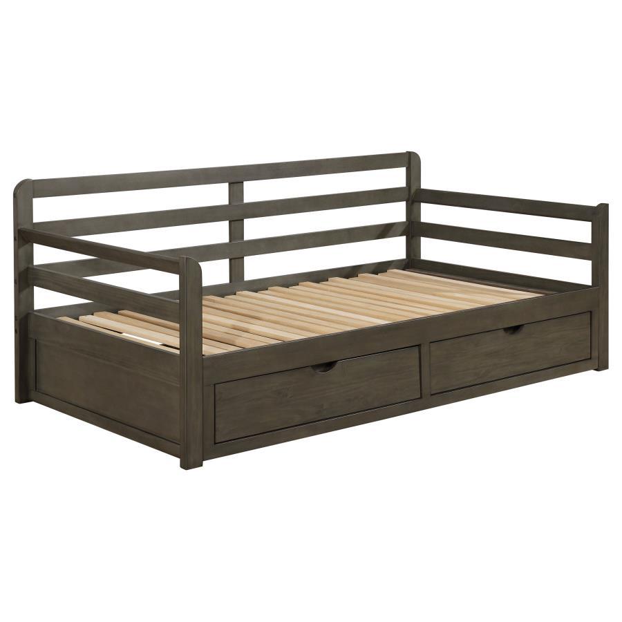 Sorrento - 2-Drawer Twin Long Daybed With Extension Trundle - Gray by CoasterEssence | Bel Furniture