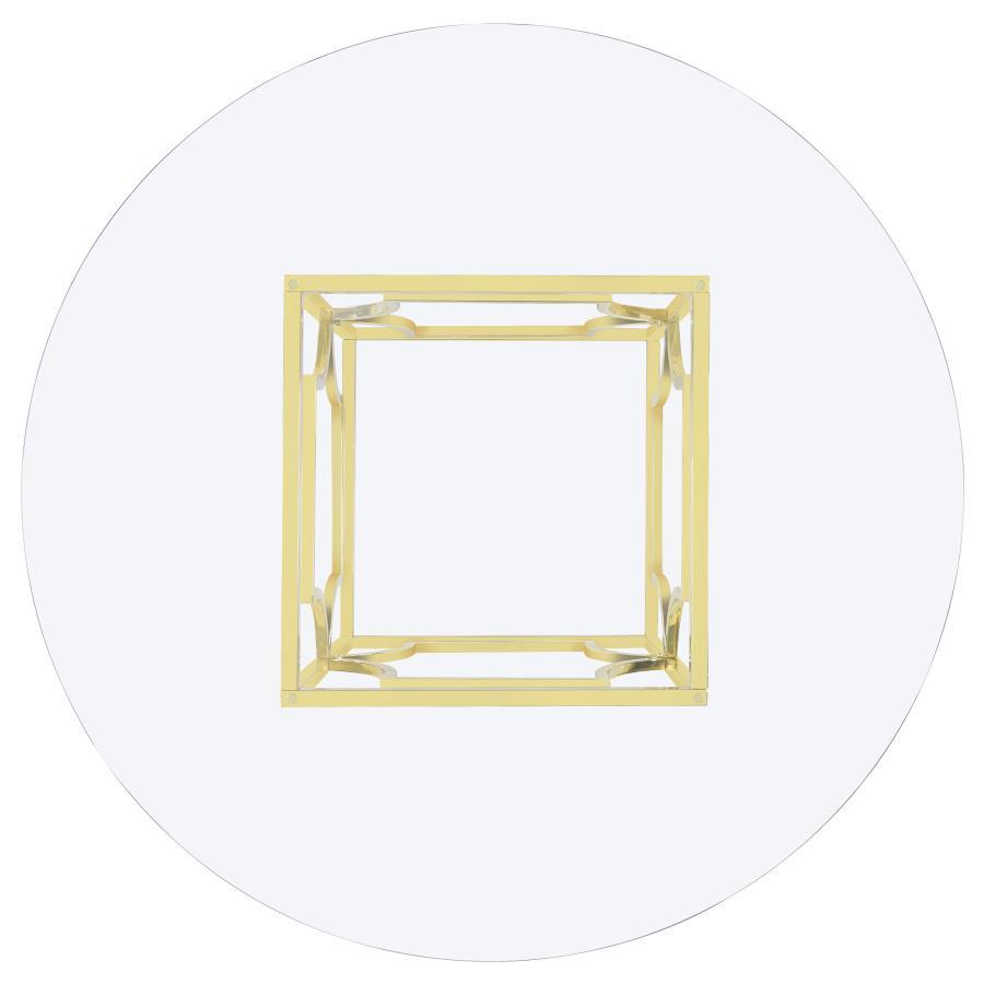 Starlight - Round Glass Top Metal Dining Table by Coaster Fine Furniture | Bel Furniture