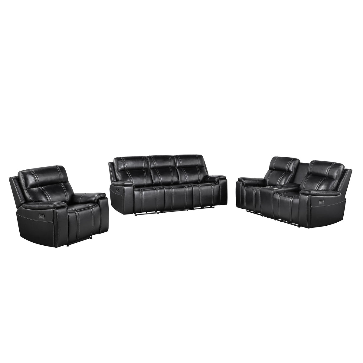 Gary - Power Reclining Loveseat With Cooler In Center Console - Black