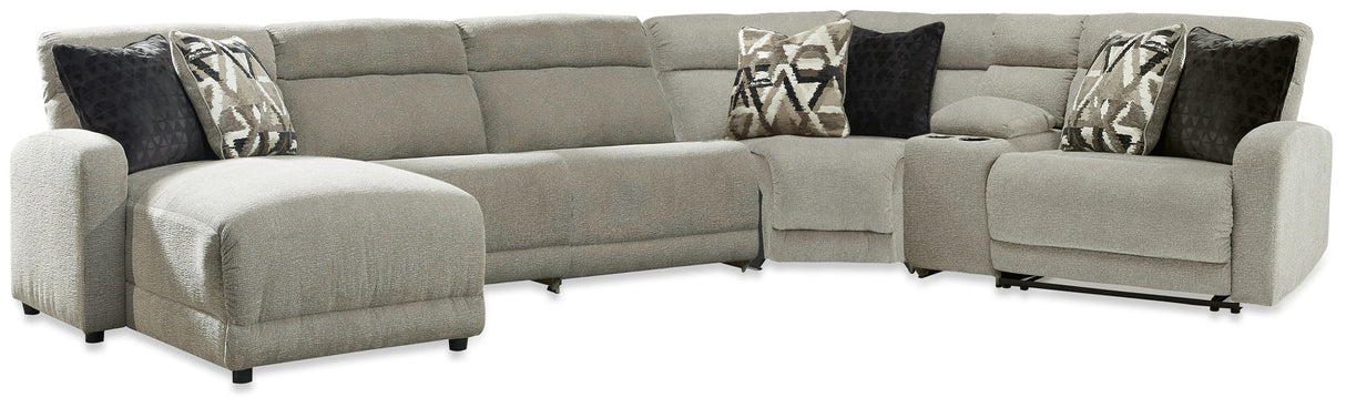 Colleyville - Power Reclining Sectional Beige 6 Pc. Left Arm Facing Chaise Power Reclining Sectional by Signature Design by Ashley® | Bel Furniture