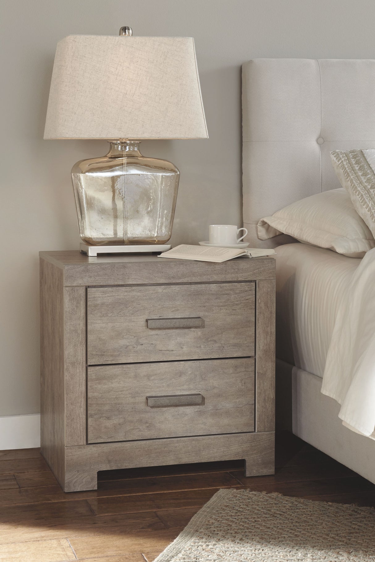 Culverbach - Gray - 5 Pc. - Dresser, Mirror, Queen Upholstered Bed, 2 Nightstands by Signature Design by Ashley® | Bel Furniture