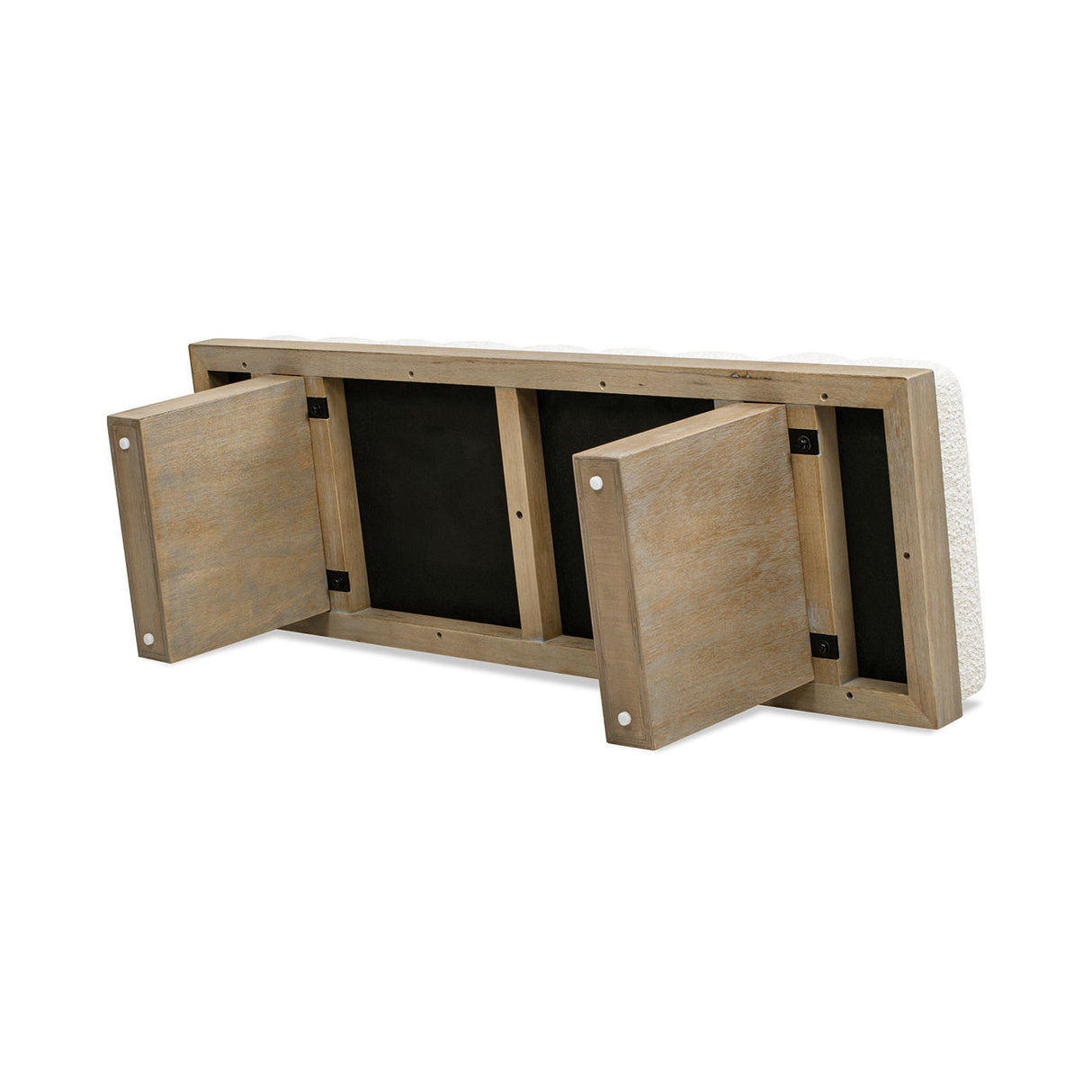 Bella - Upholstered Modern Accent Bench - Ivory White by Jennifer Taylor Home | Bel Furniture