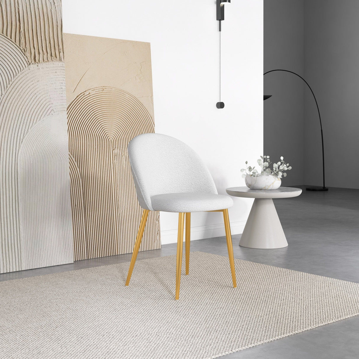 Marion - Mid-Century Modern Dining Chair (Set of 2) - Gold / White by Ashcroft Furniture | Bel Furniture