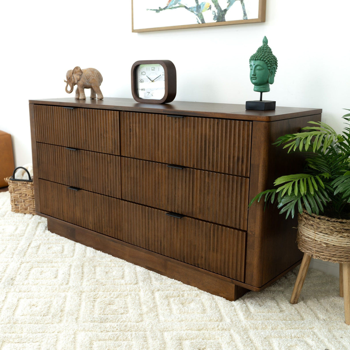 Lola - Mid-Century Modern Dresser With 6 Drawers - Dark Brown by Ashcroft Furniture | Bel Furniture