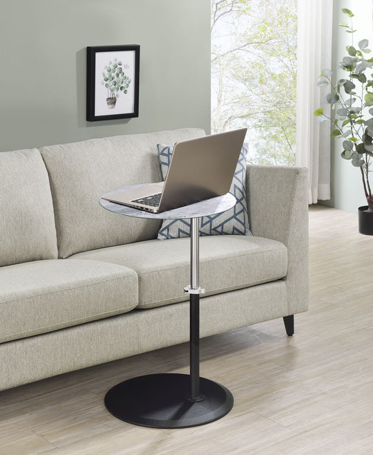 Orbit - 15.5" End Table With Height Adjustable Marble Textured Top by Lilola Home | Bel Furniture