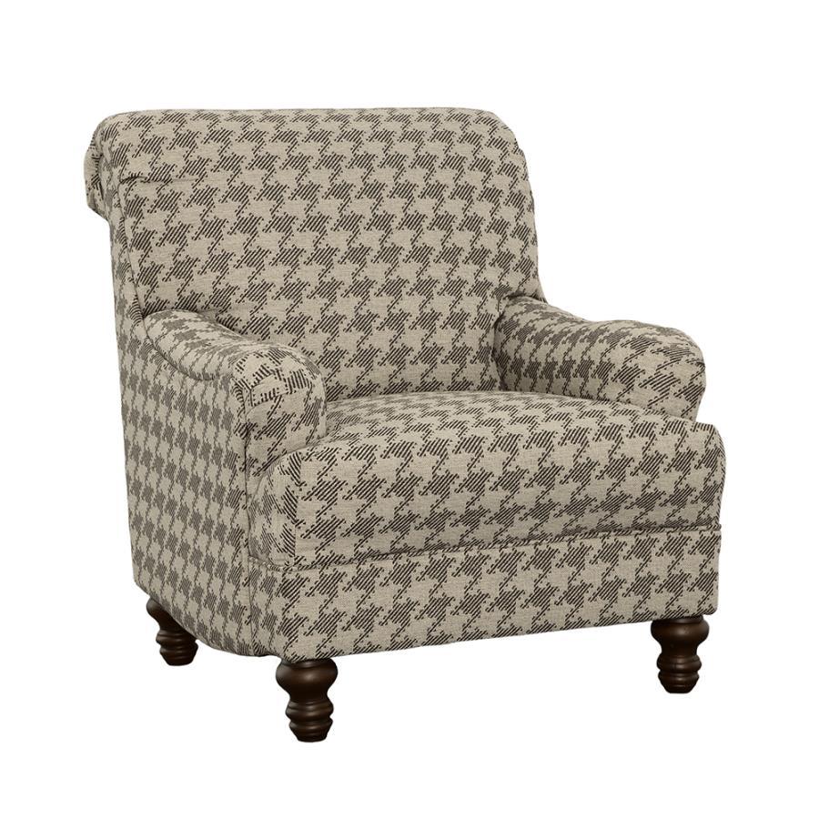 Glenn - Upholstered English Arm Accent Chair Dark Gray by CoasterElevations | Bel Furniture