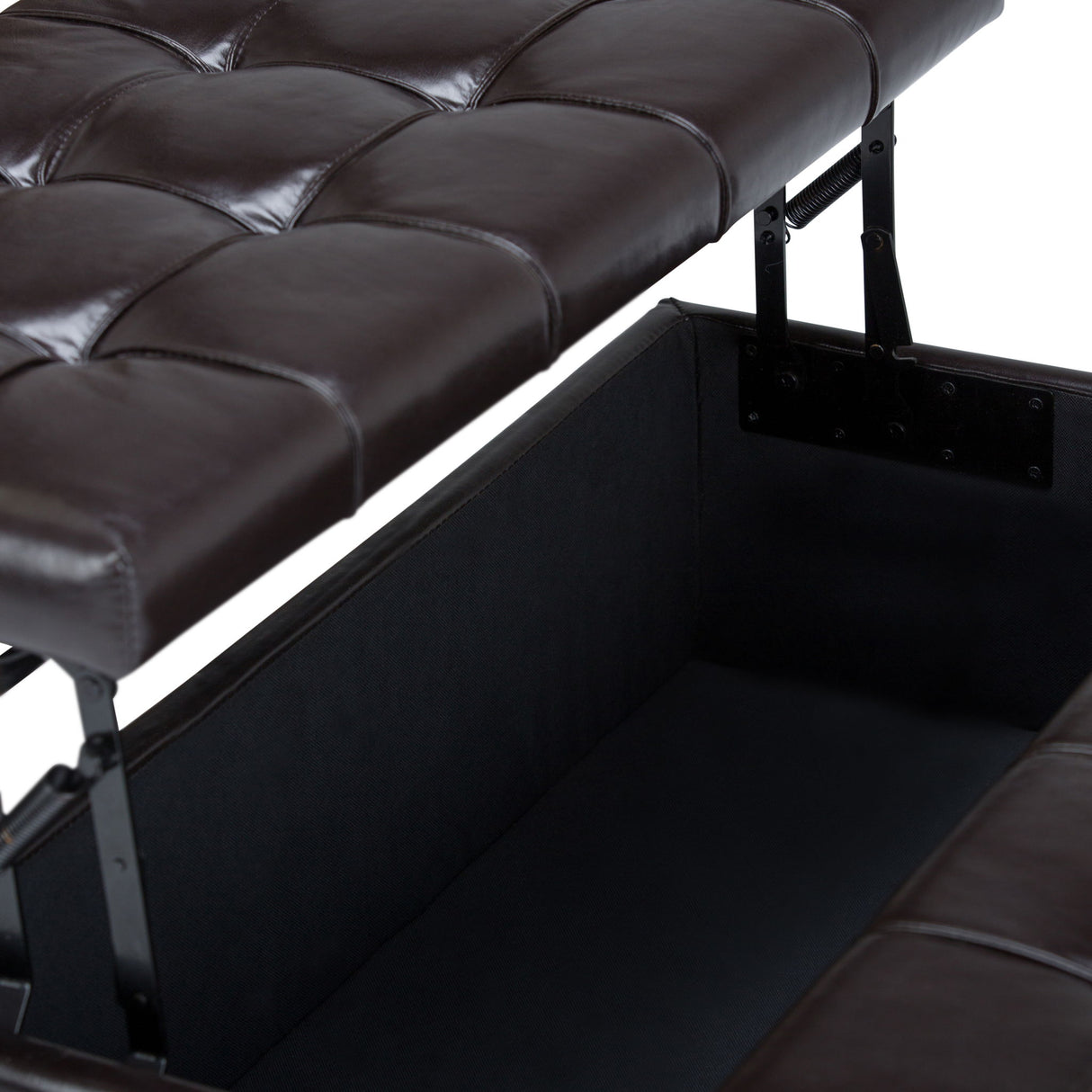 Harrison - Coffee Table Storage Ottoman - Tanners Brown by Simpli-Home | Bel Furniture