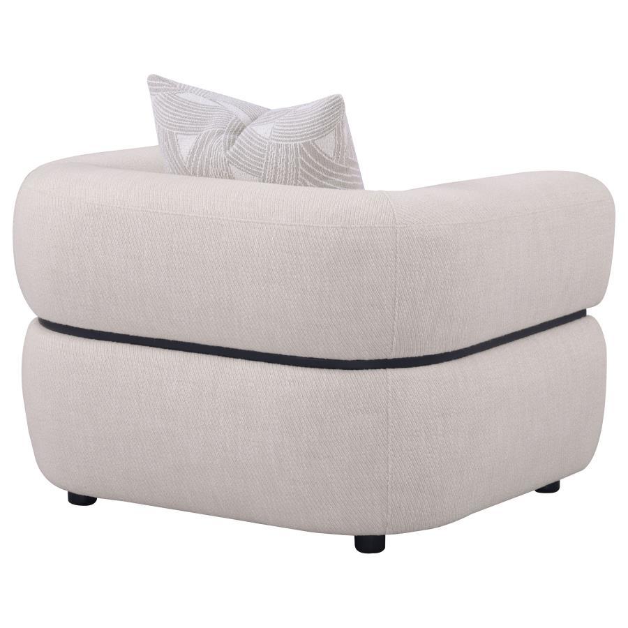 Jeanette - Fabric Upholstered Round Arm Accent Chair - Beige