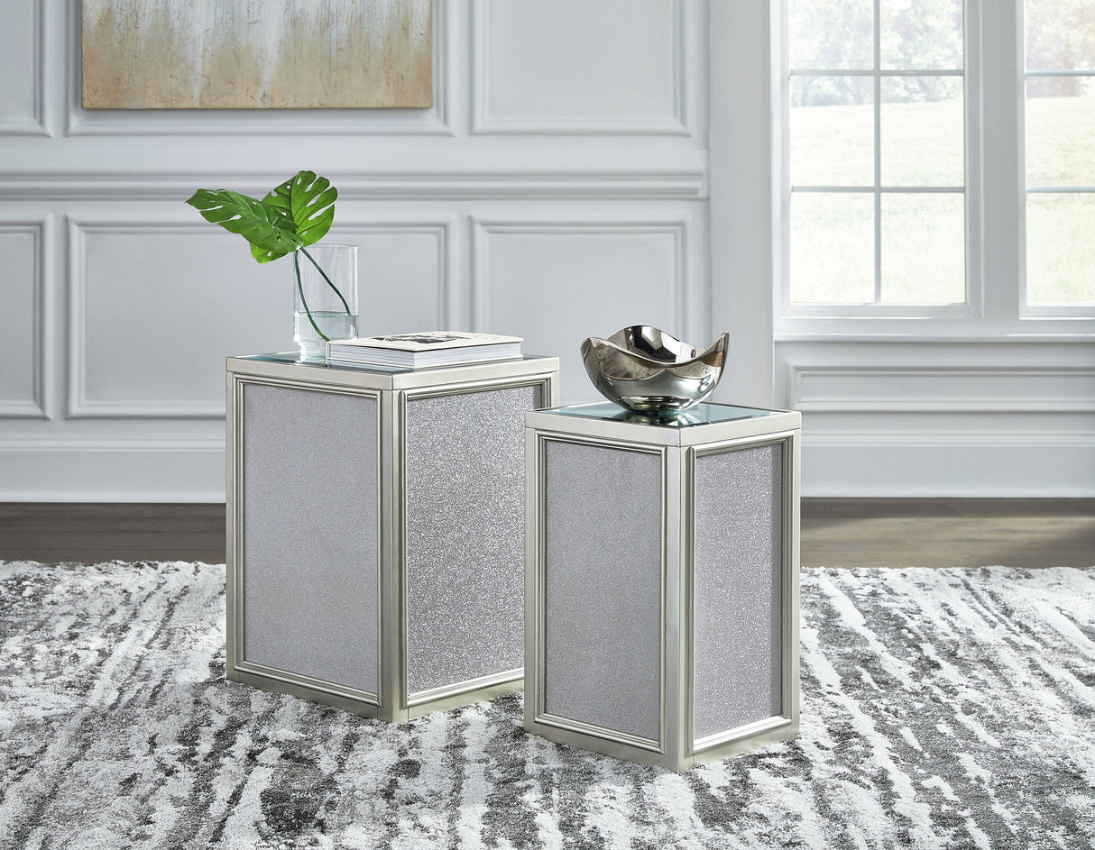 Traleena - Silver Finish - Nesting End Tables (Set of 2) by Signature Design by Ashley® | Bel Furniture