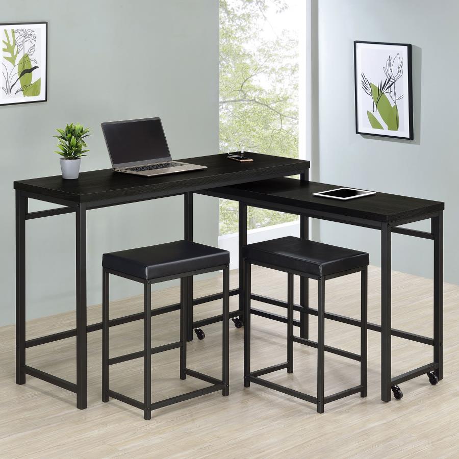Hawes - 4 Piece Multipurpose Counter Height Table Set - Black by Coaster Fine Furniture | Bel Furniture
