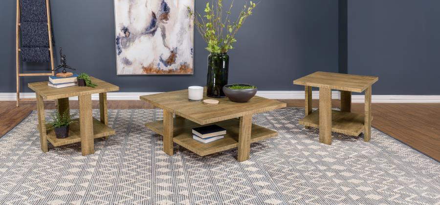 Dawn - Round Coffee Table Set Light Brown 3 Pc. Coffee Table, 2 End Tables by Coaster Fine Furniture | Bel Furniture