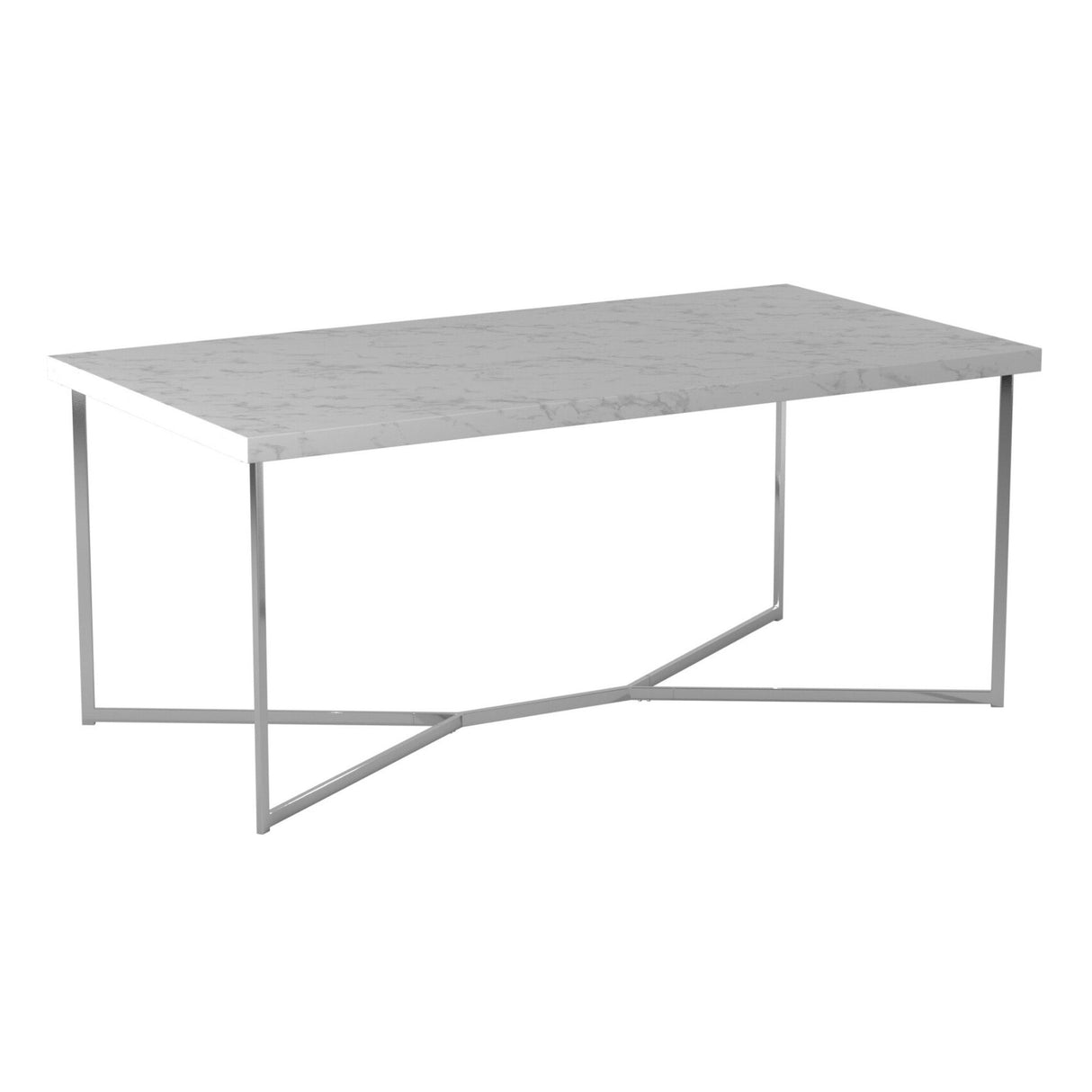 Modern Glam Metal And Faux Marble Coffee Table Gray by Walker Edison | Bel Furniture