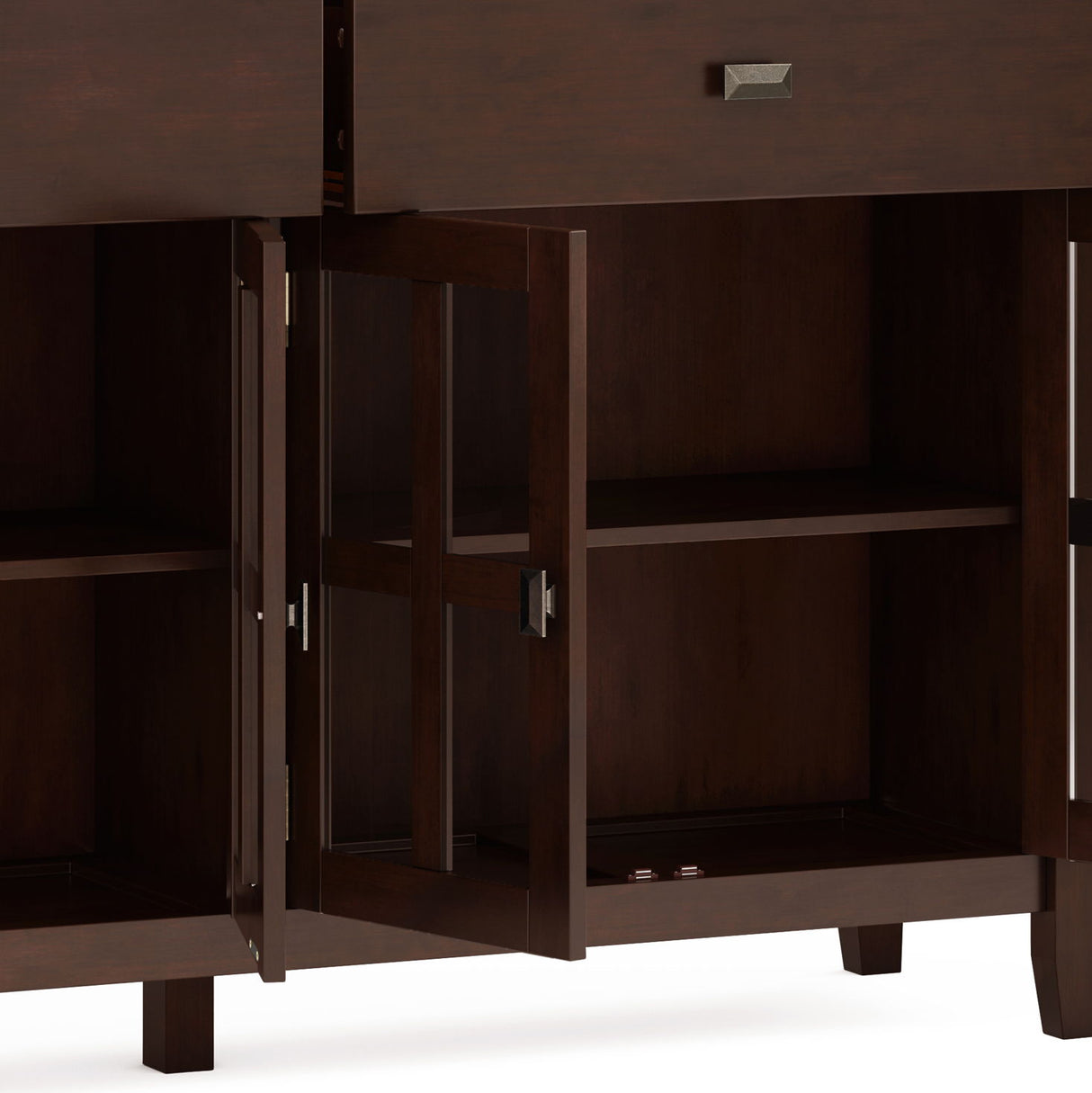 Artisan - Large 4 Door Sideboard Buffet - Russet Brown by Simpli-Home | Bel Furniture