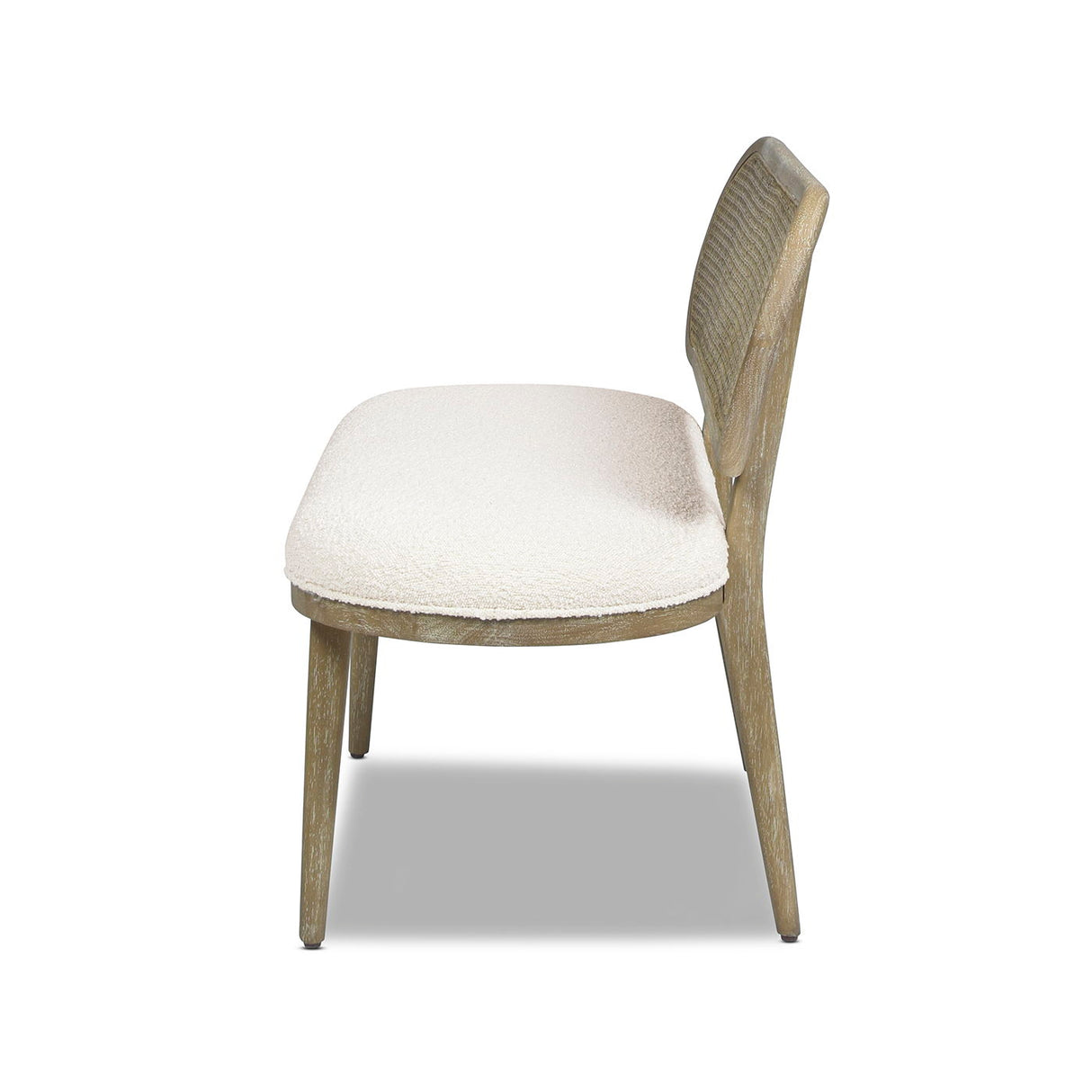 Havana - Cane Upholstered Bench Settee - Ivory White by Jennifer Taylor Home | Bel Furniture