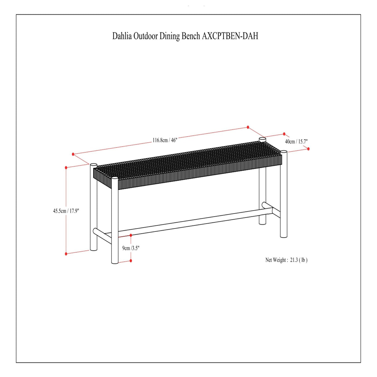 Dahlia - Outdoor Indoor Contemporary Bench