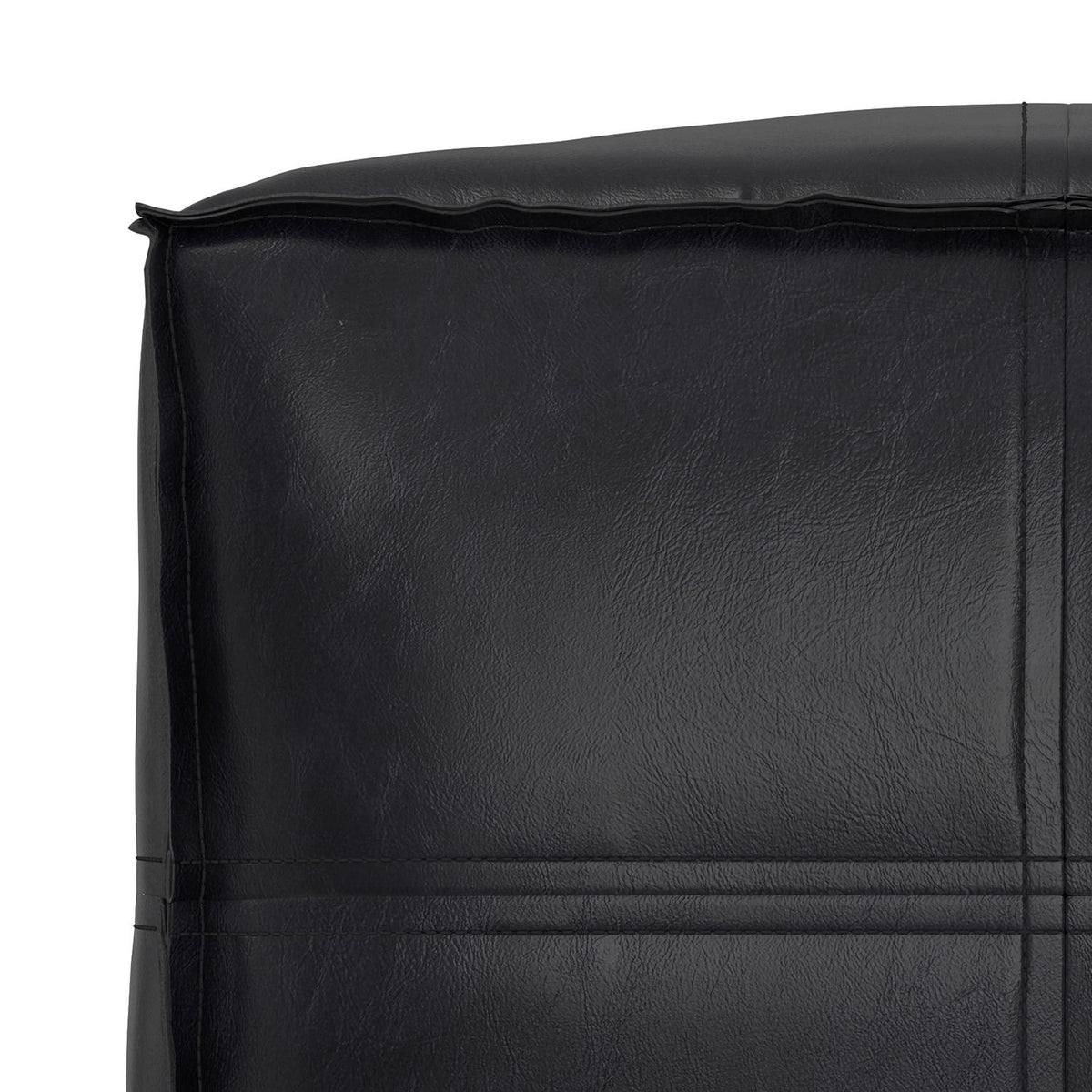 Brody - Square Top Stitched Pouf - Black