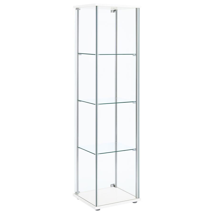 Bellatrix - 4-Shelf Clear Glass Curio Cabinet by CoasterEveryday | Bel Furniture