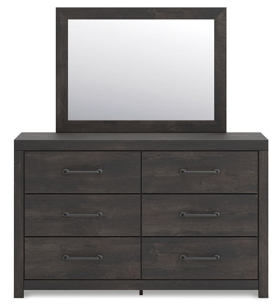 Hollivern - Dark Gray - Dresser And Mirror by Signature Design by Ashley® | Bel Furniture