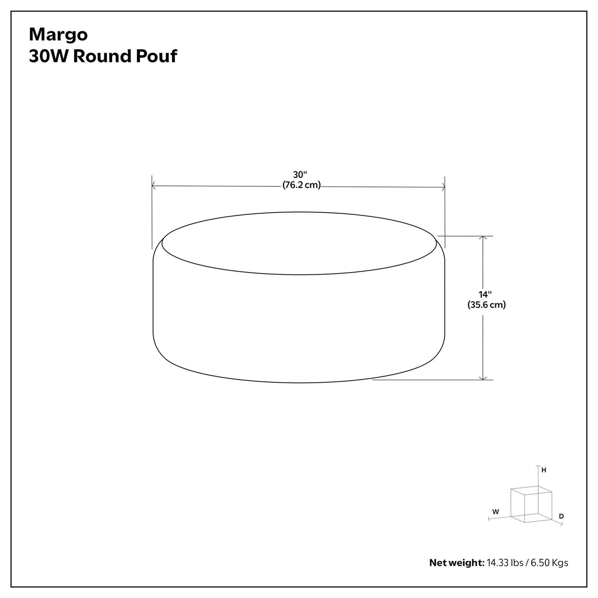 Margo - Large Round Pouf - Multicolor