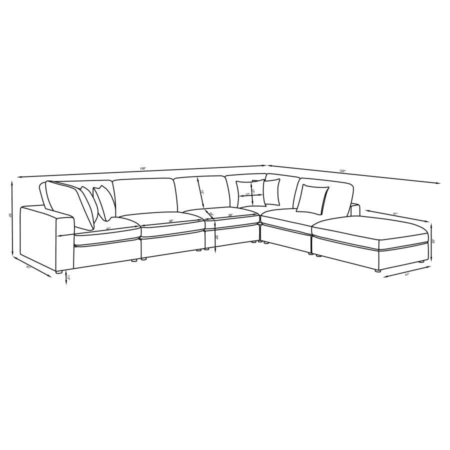 Serene - Upholstered Modular Sectional Sofa by CoasterEssence | Bel Furniture