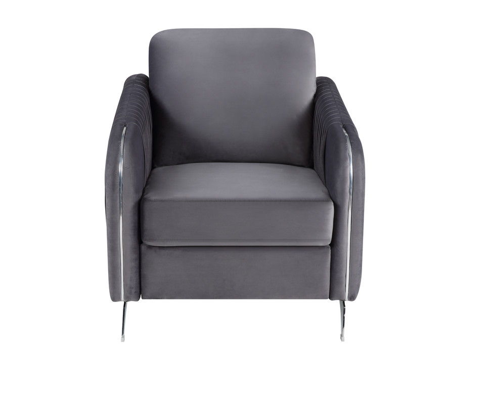 Hathaway - Velvet Modern Chic Accent Armchair by Lilola Home | Bel Furniture