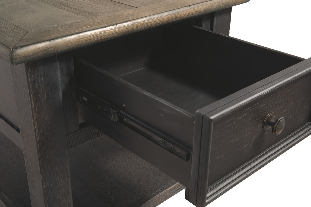 Tyler Creek - Grayish Brown / Black - Rectangular End Table by Signature Design by Ashley® | Bel Furniture