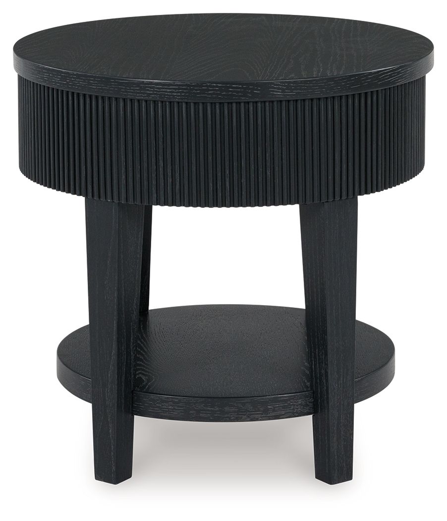 Marstream - Black - Round End Table by Signature Design by Ashley® | Bel Furniture