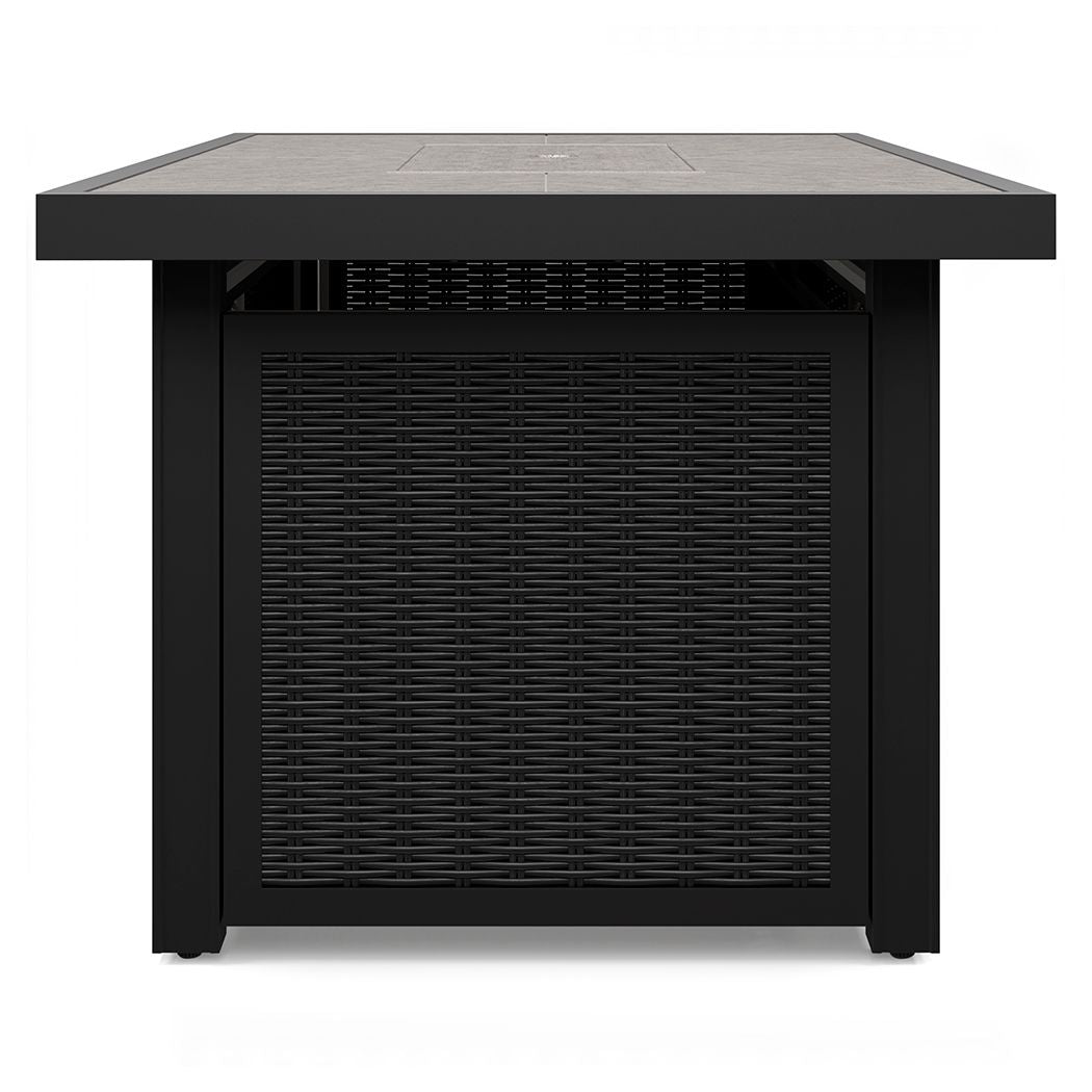 Beachcroft - Rectangular Fire Pit Table - Black / Light Gray