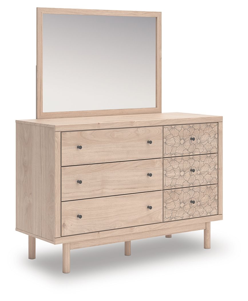 Arloster - Six Drawer Dresser Beige Dresser & Mirror by Signature Design by Ashley® | Bel Furniture