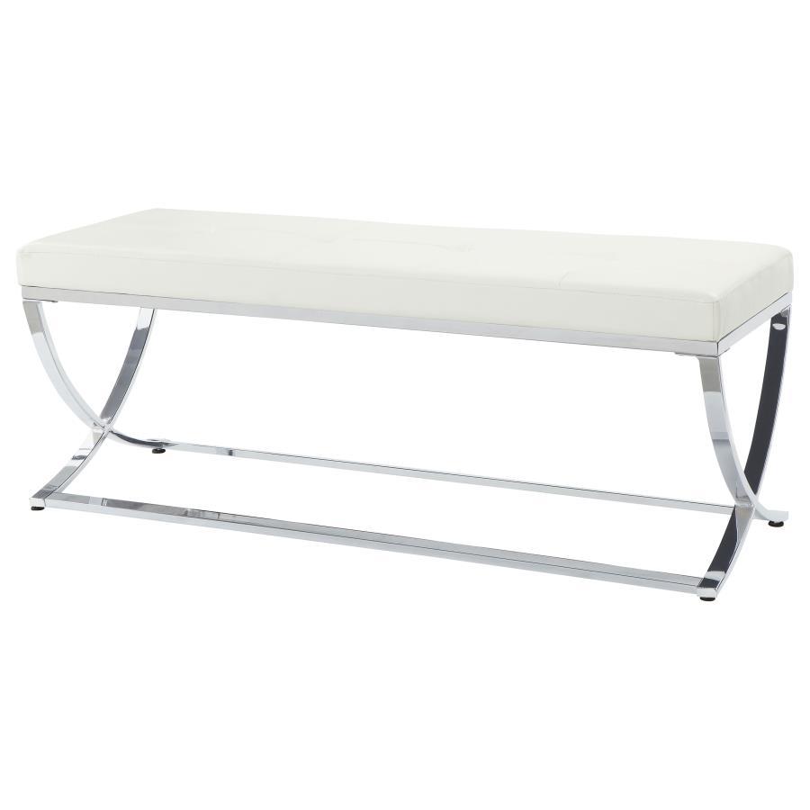 Walton - Leatherette Upholstered Tufted Accent Bench by CoasterEssence | Bel Furniture