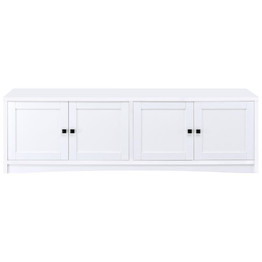 Laughlin - 4 Door Engineered Wood TV Stand - White by CoasterEveryday | Bel Furniture