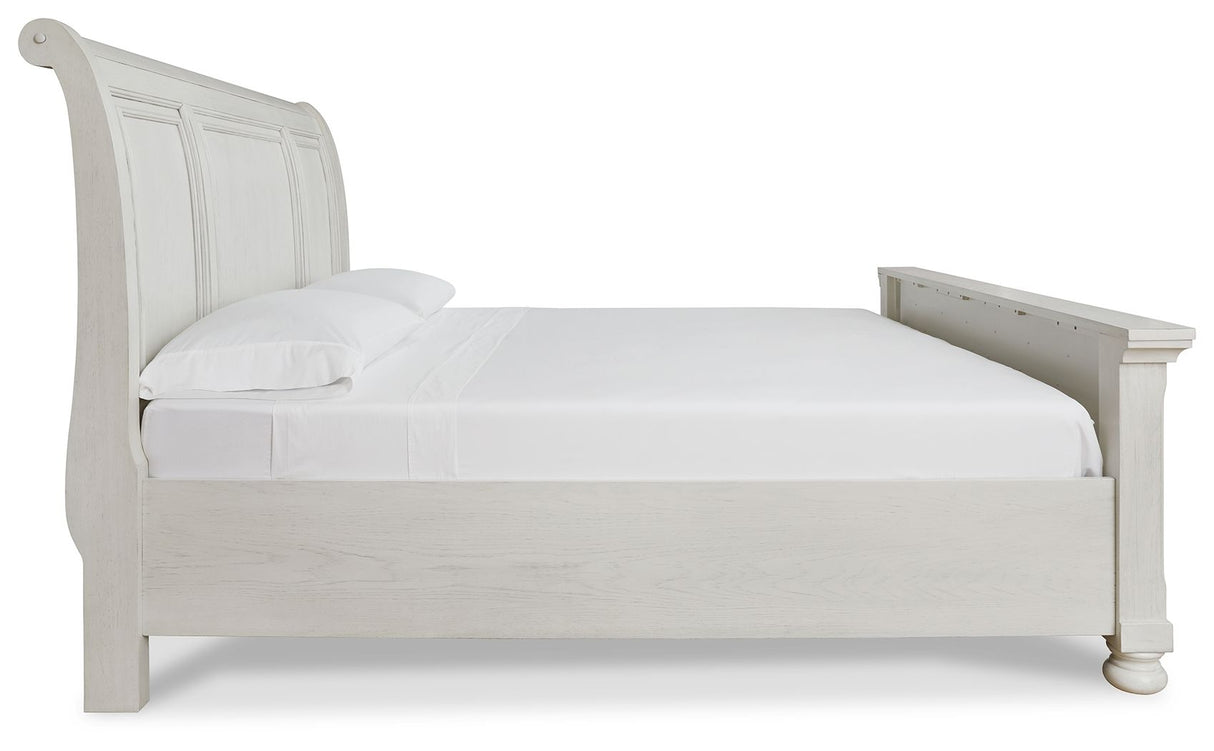 Robbinsdale - Queen Sleigh Bed - Antique White