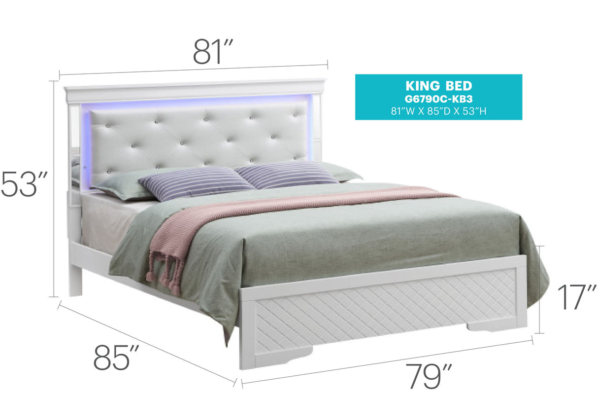 Bed With LED Light Accents Headboard - view 25