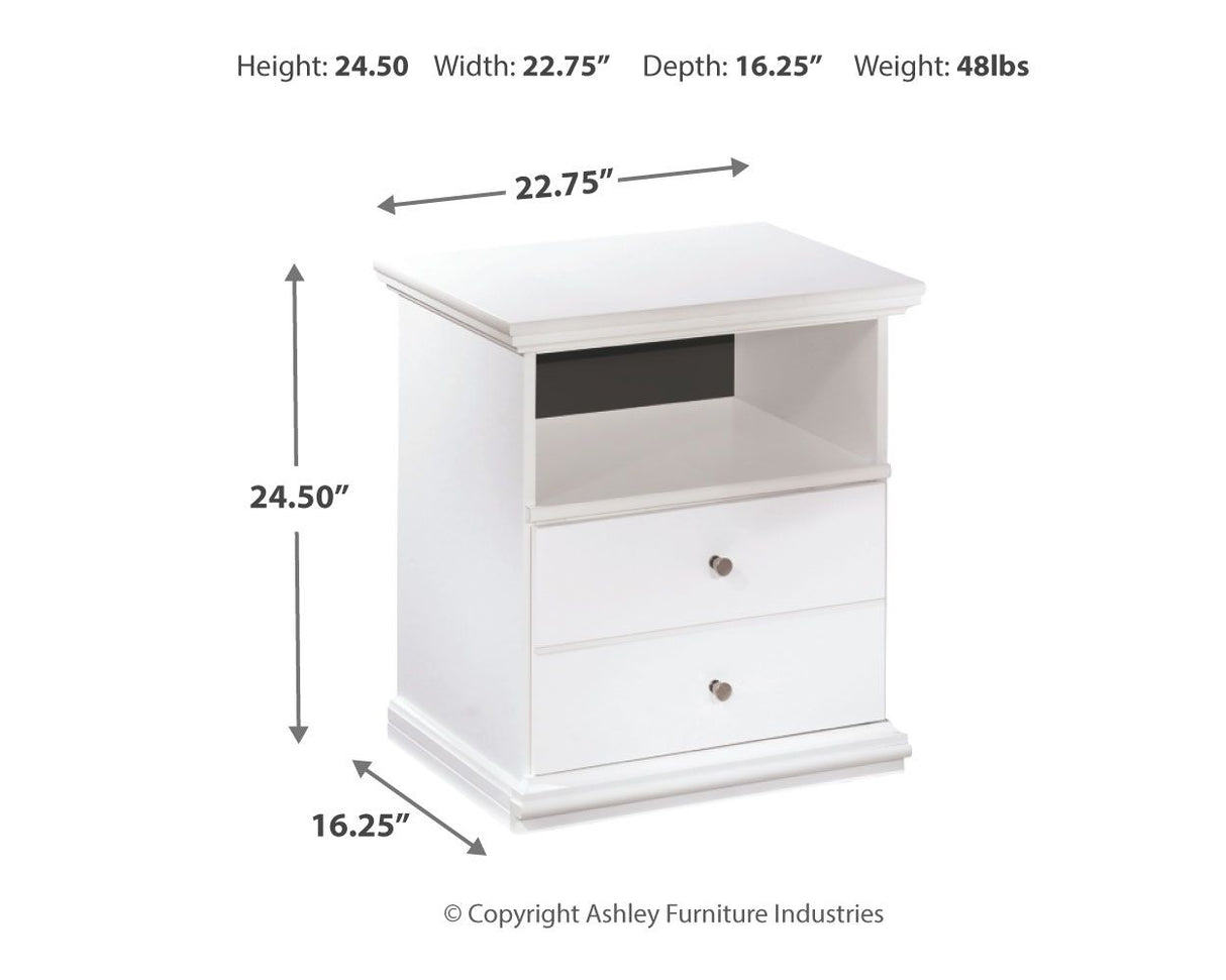 Bostwick Shoals - White - One Drawer Night Stand by Signature Design by Ashley® | Bel Furniture