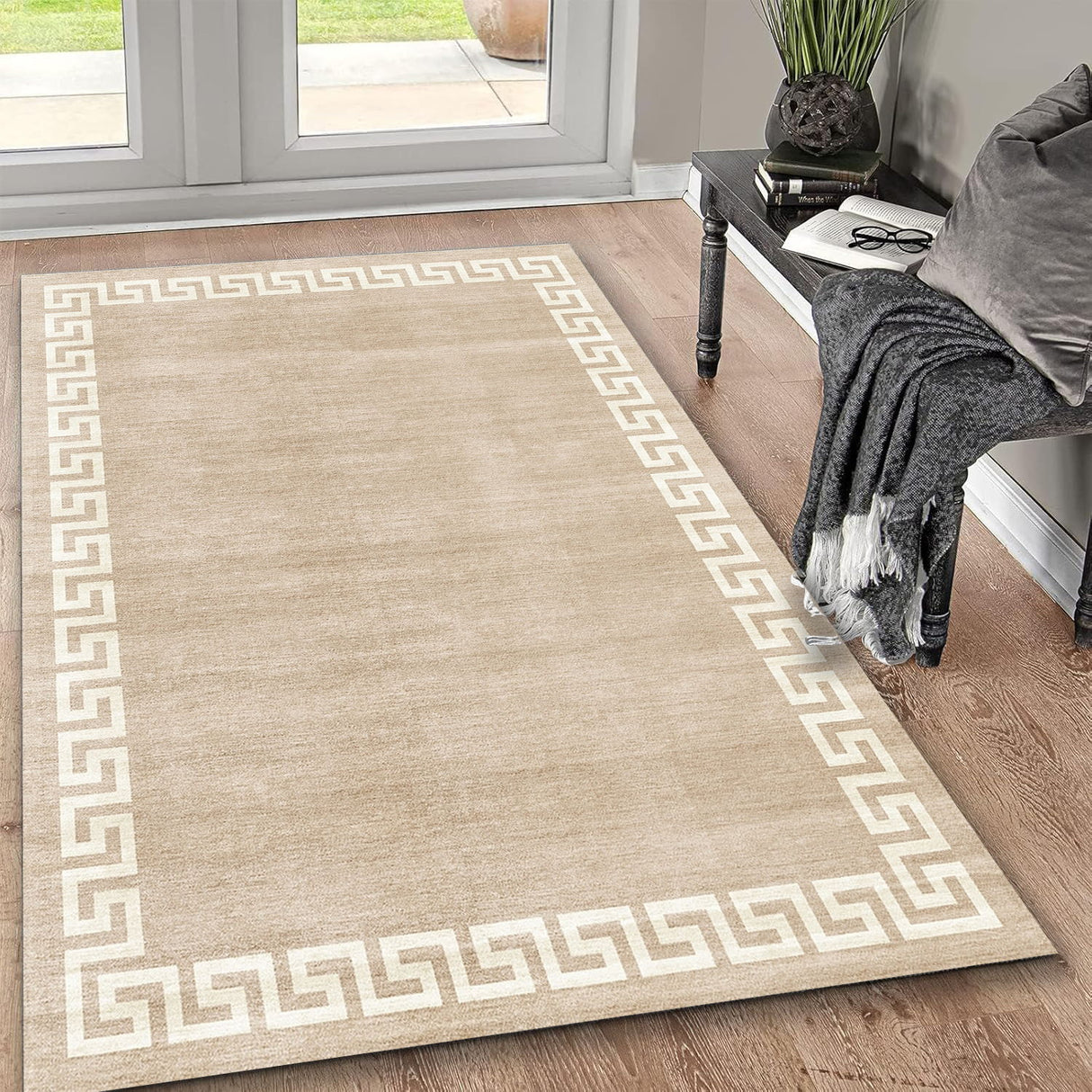 Toucan - Washable Non - Slip Area Rug - Beige by Icona Home Decor | Bel Furniture