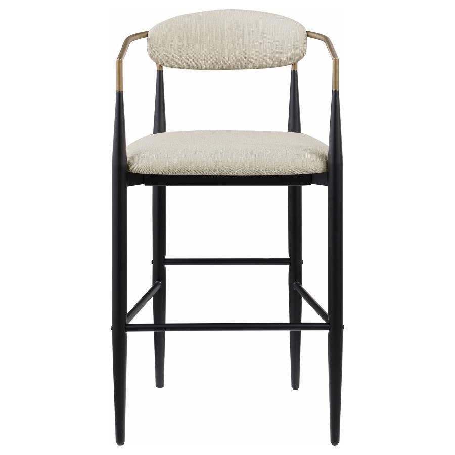 Tina - Metal Pub Height Bar Stool With Upholstered Back And Seat (Set of 2) by Coaster Fine Furniture | Bel Furniture