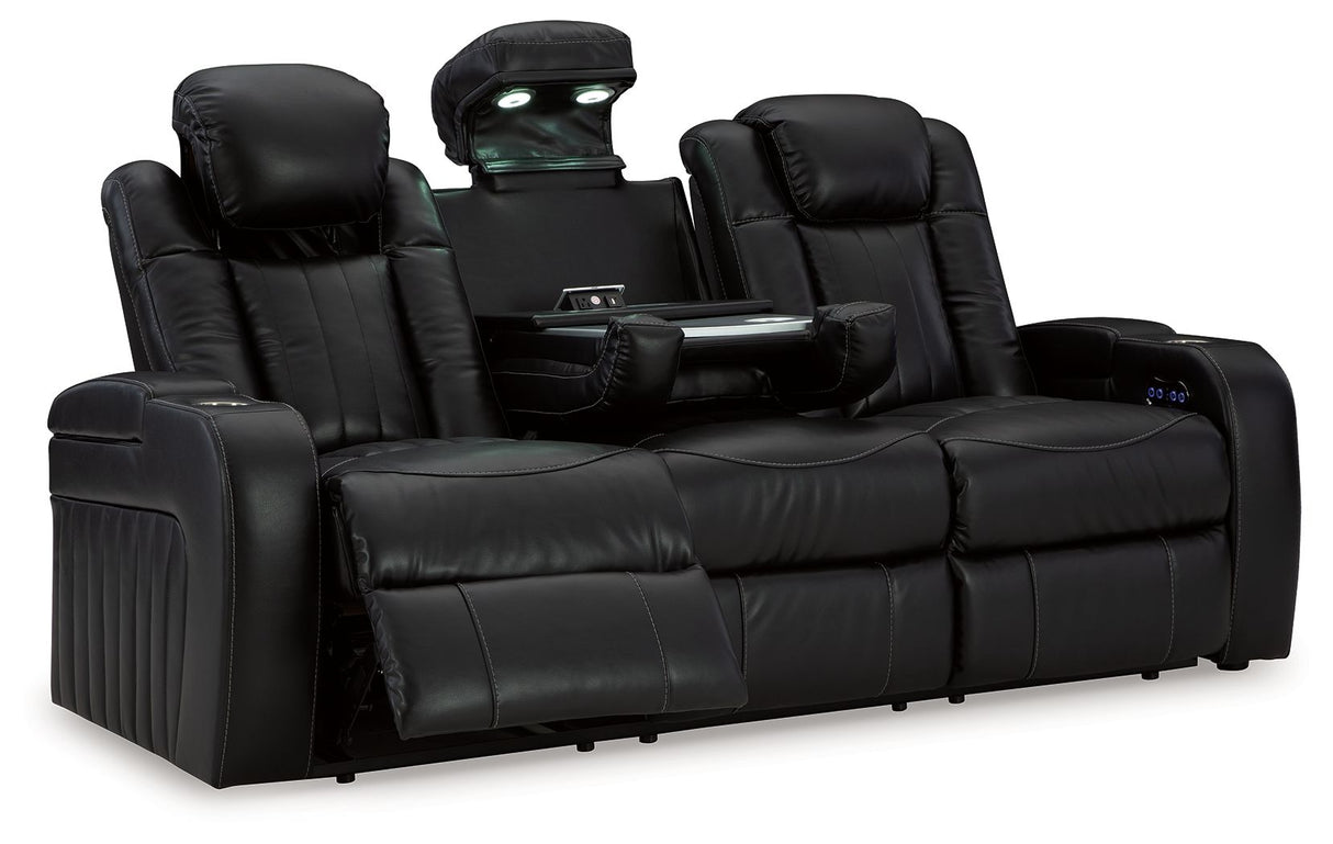 Caveman Den - Midnight - Power Reclining Sofa With Adj Headrest by Signature Design by Ashley® | Bel Furniture