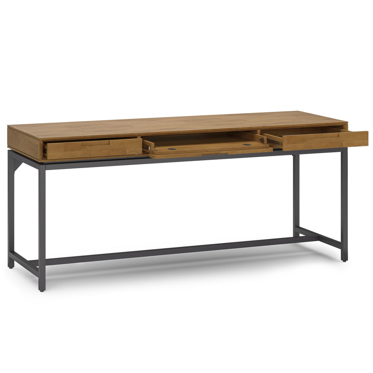Banting - Mid Century Wide Desk, Handcrafted by Simpli-Home | Bel Furniture