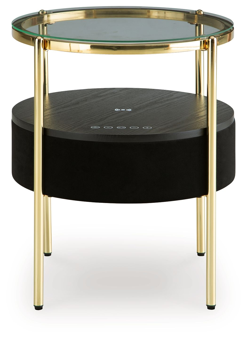 Nedman - Black / Gold Finish - Accent Table With Speaker by Signature Design by Ashley® | Bel Furniture