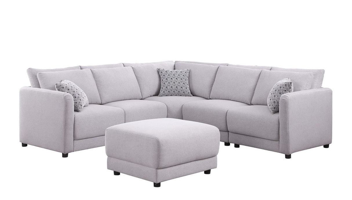 Penelope - Fabric Reversible Modular Sectional Sofa With Ottoman And Pillows by Lilola Home | Bel Furniture