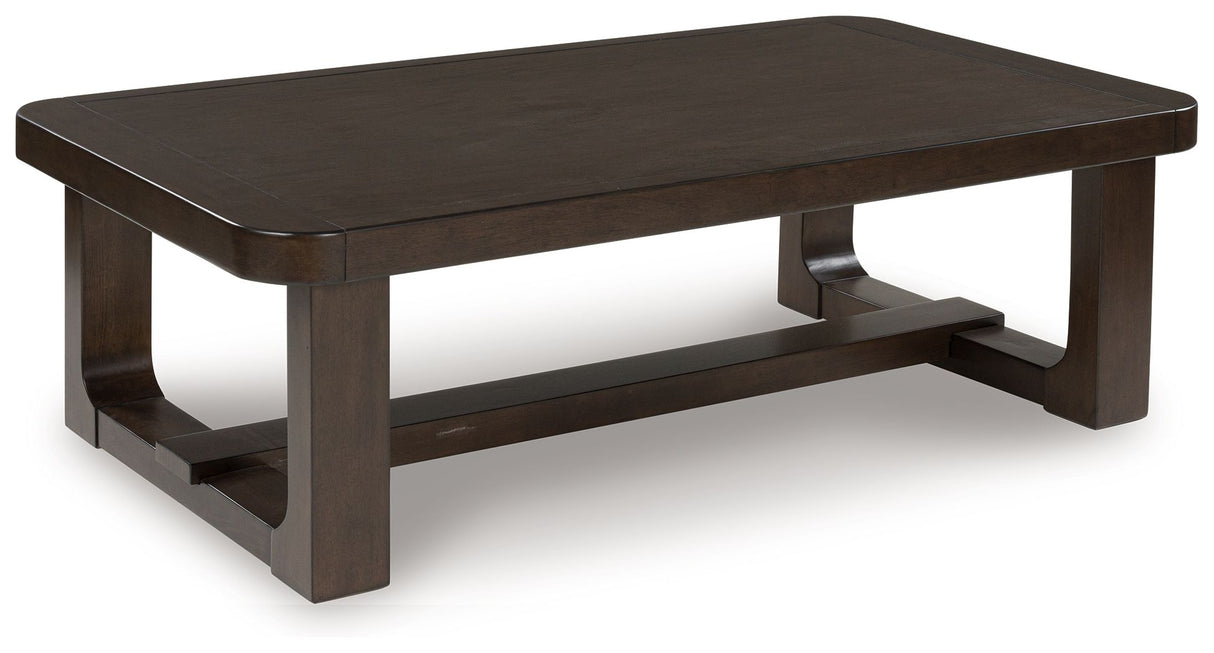 Breckington - Dark Brown - Rectangular Cocktail Table by Signature Design by Ashley® | Bel Furniture