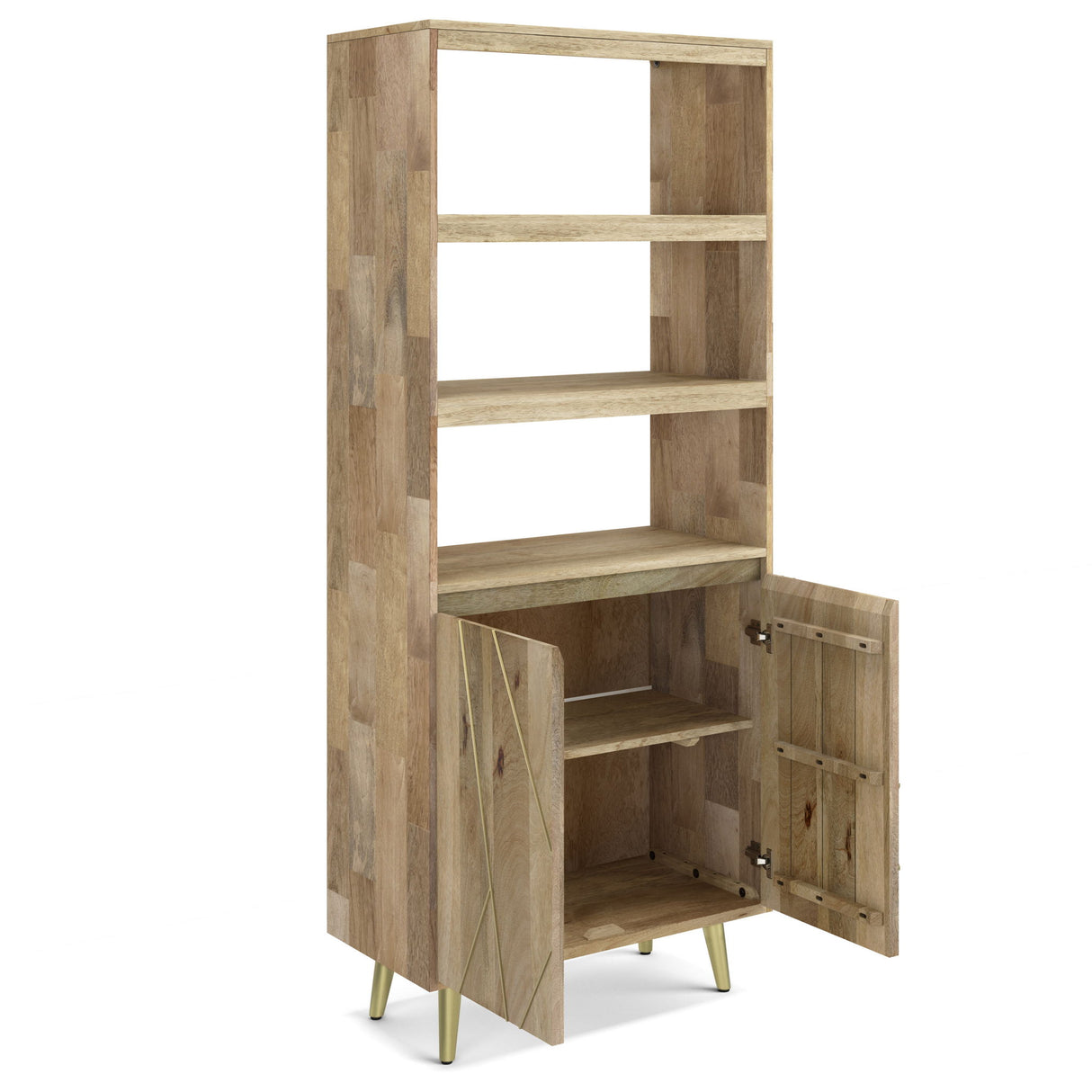 Jager - Bookshelf With Doors - Natural by Simpli-Home | Bel Furniture