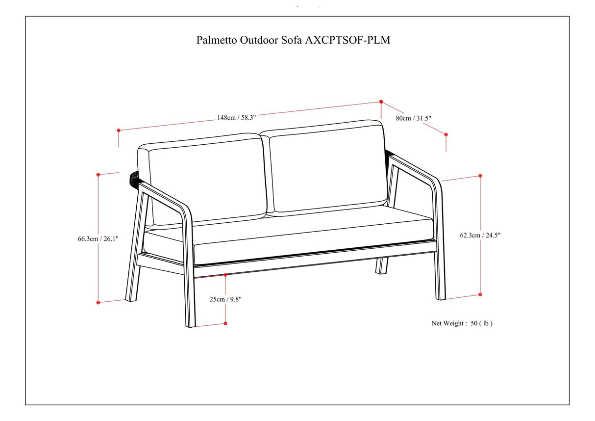 Palmetto - Outdoor Sofa - Stone Gray by Simpli-Home | Bel Furniture