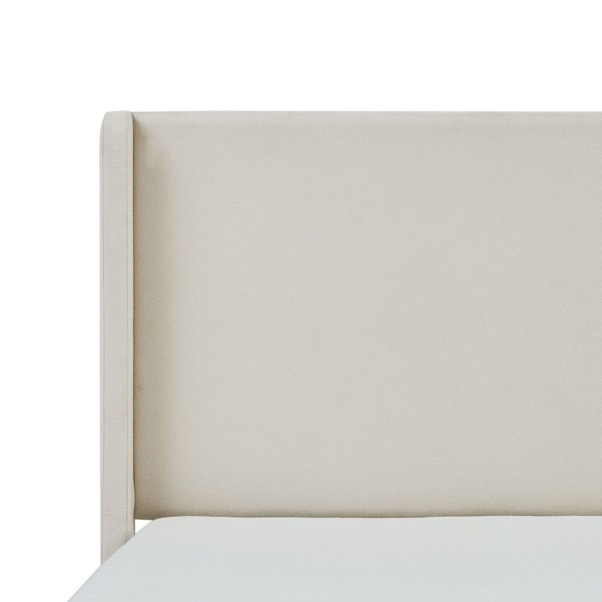 Carmen - King Size Upholstered Wingback Bed - Ivory