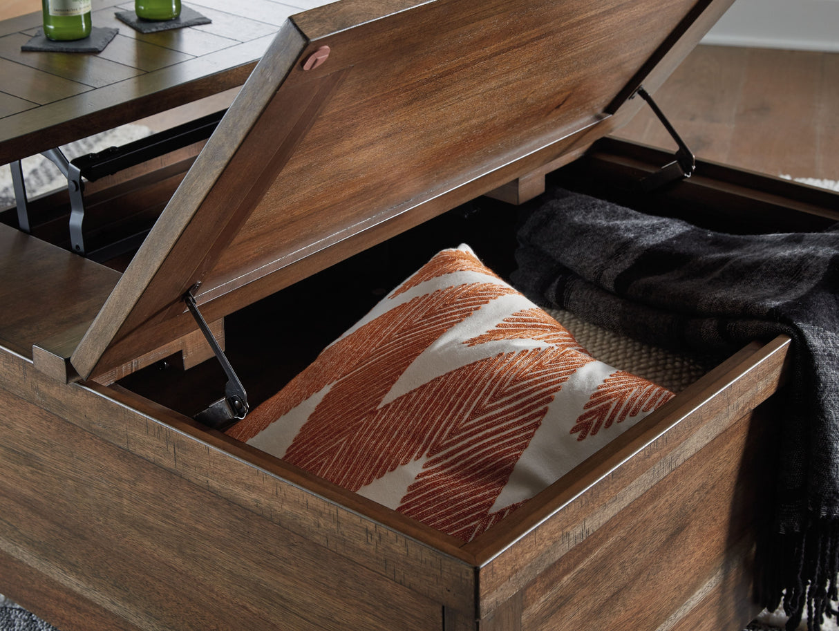 Moriville - Grayish Brown - Lift Top Cocktail Table by Signature Design by Ashley® | Bel Furniture