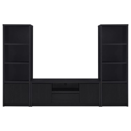 Winfield - 3-Piece Entertainment Center TV Stand Black 107"W x 15.5"D x 70.75"H by Coaster Fine Furniture | Bel Furniture