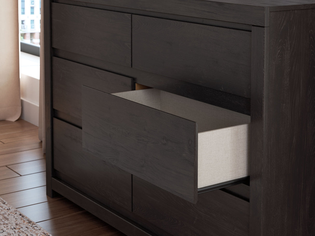 Fraluna - Charcoal - Six Drawer Dresser by Signature Design by Ashley® | Bel Furniture